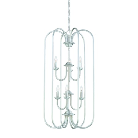 Thomas Bella 1625'' Wide 6Light Chandelier, Brushed Nickel SL891878